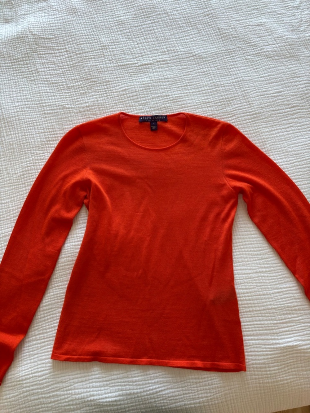 Ralph Lauren Purple Label Orange Knit Scoop Neck